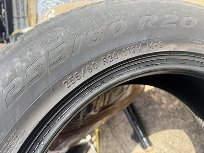 255 60 20 PIRELLI SCORPION ZERO ALL SEASON LR 113V PAIR 6.5mm NO REPAIRS