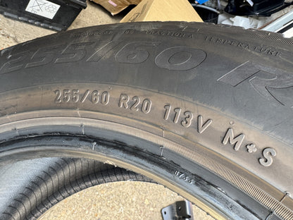 255 60 20 PIRELLI SCORPION ZERO ALL SEASON LR 113V PAIR 6.5mm NO REPAIRS