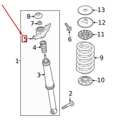 OEM VOLVO XC40 STOSSDÄMPFERLAGER HINTEN LINKS OBEN 31476913 ORIGINAL