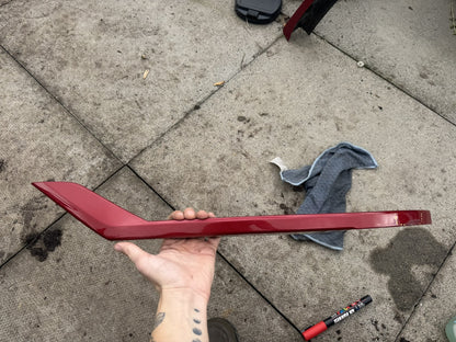 Jaguar I-Pace X590 Front Left Bumper Trim J9D3-17E837-A Red Scratched Damaged