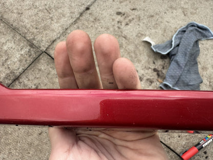Jaguar I-Pace X590 Front Left Bumper Trim J9D3-17E837-A Red Scratched Damaged