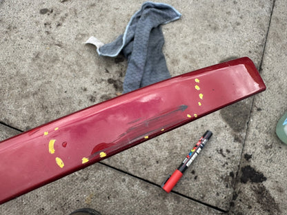 Jaguar I-Pace X590 Front Left Bumper Trim J9D3-17E837-A Red Scratched Damaged