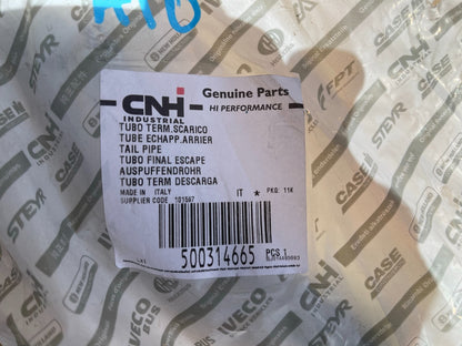 GENUINE CNH EXHAUST PIPE 5 0031 4665 OE IVECO 500314665 NEW !NO CHINA FAKE!