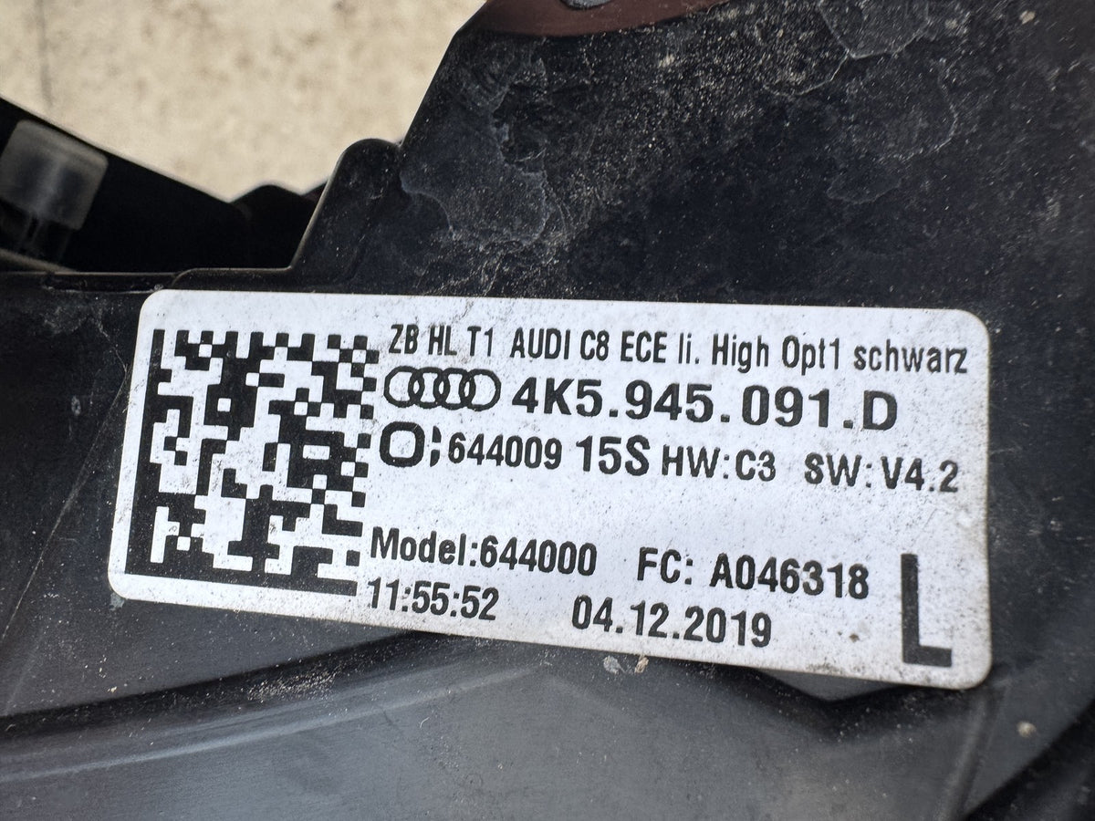 Audi A6 C8 Avant 2019-2023 Rear Left Outer LED Tail Light 4K5.945.091.D