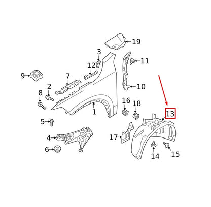 VOLVO S60 MK3 Front Left Fender Splash Shield 32226106 GENUINE