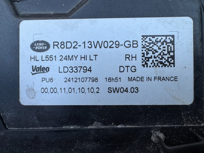 2024 RANGE ROVER EVOQUE L551 RIGHT PIXEL LED HEADLIGHT R8D213W029GB LUGS!