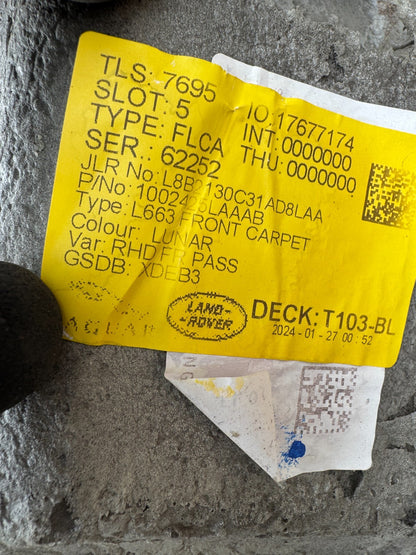2024 LAND ROVER DEFENDER RHD CARPET LEFT FRONT LEFT L8B2130C31AD8LAA