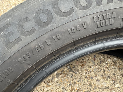 X2 PAIR 235 55 18 104V CONTINENTAL ECOCONTACT 7 XL EV 5mm NO REPAIRS 2025