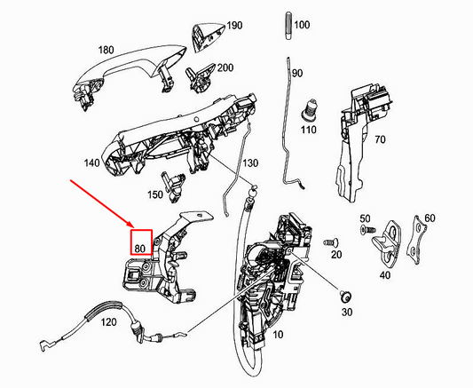 MERCEDES-BENZ GLC X253 Εμπρός Δεξιά Κλειδαριά Πόρτας Βάση A2537230414 ΚΑΙΝΟΥΡΓΙΟ ΓΝΗΣΙΟ