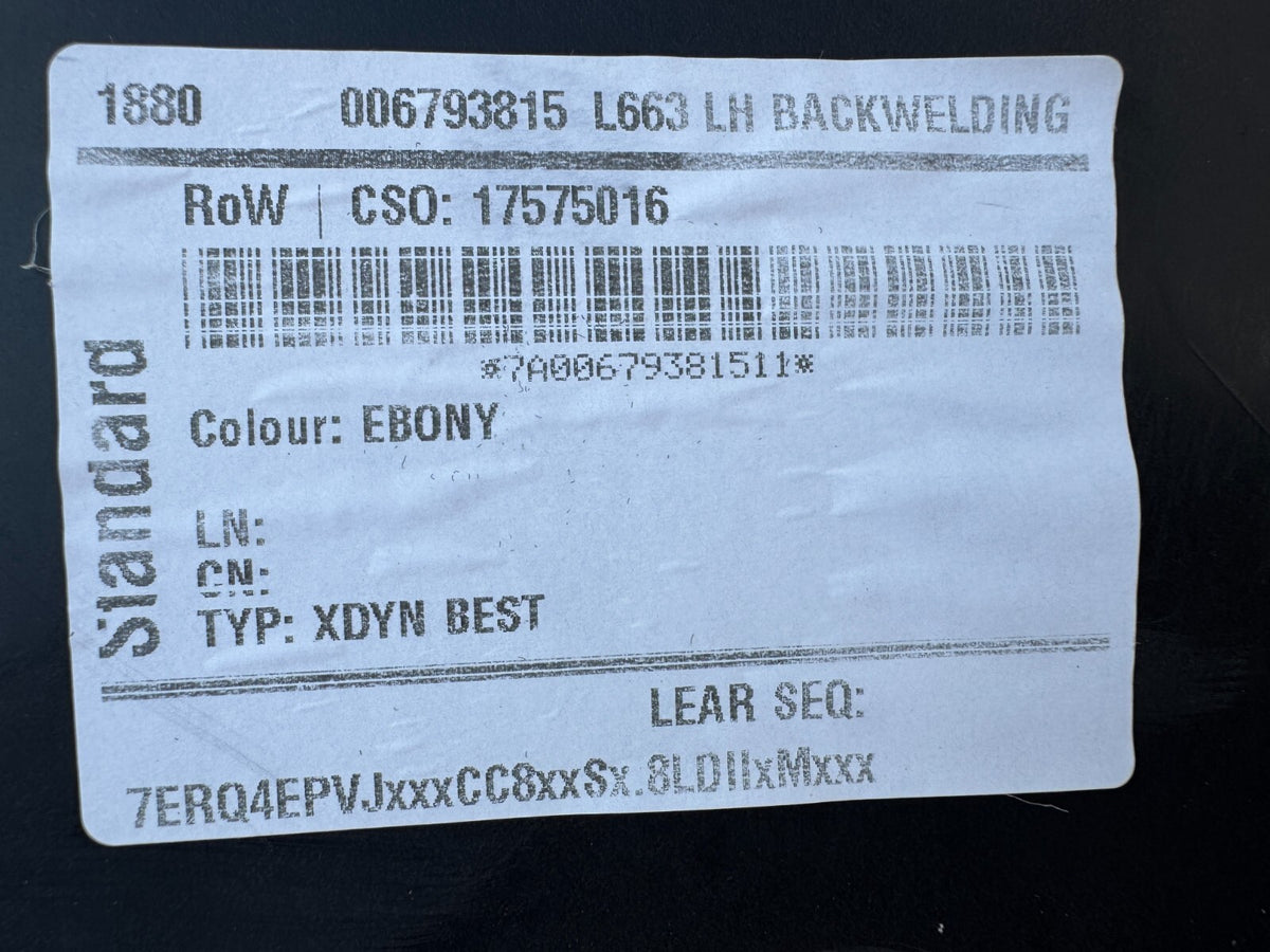 2023 Land Rover New Defender L663 Front Seat Back Board LEFT