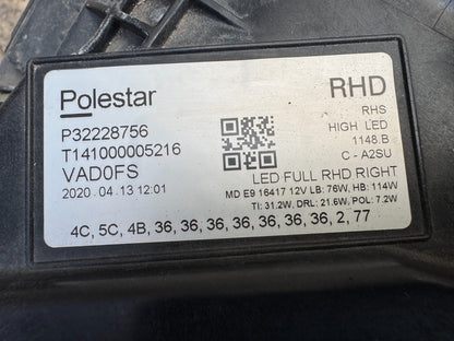 Polestar 2 Lampu Depan Kanan Pixel Matrix LED RHD 2020-2023 P32228756 P32140434