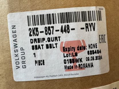 NEW GENUINE VW CADDY IV SA MK6 Sabuk Pengaman Tiga Titik Kanan 2K5857448ARYV