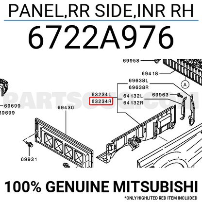 Mitsubishi L200 PANEL,RR SIDE,INR RH 6722A976