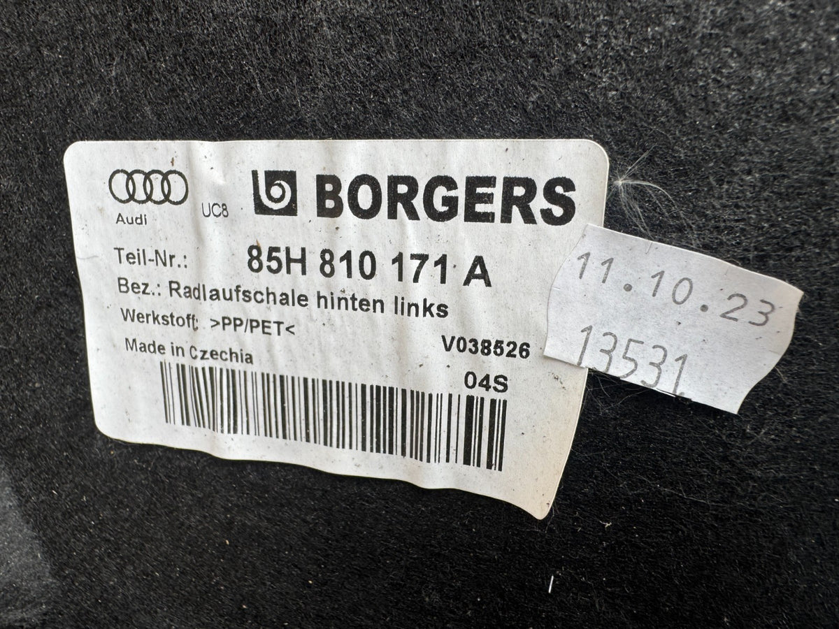 Kepet lumpur roda belakang kiri Audi Q6 e-tron 2025-2026 Original 85H810171A