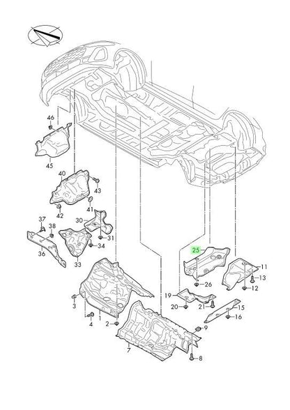 HEAT SHIELD D - Rear Muffler Insulation for floor AUDI A5 2025 8B3825721