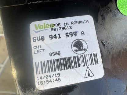 SKODA FABIA MK3 NJ 2018-2022 LEFT FRONT FOG LIGHT BLACK SURROUND 6V0941699A