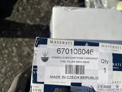 Maserati fuel filler neck base black genuine 670106046