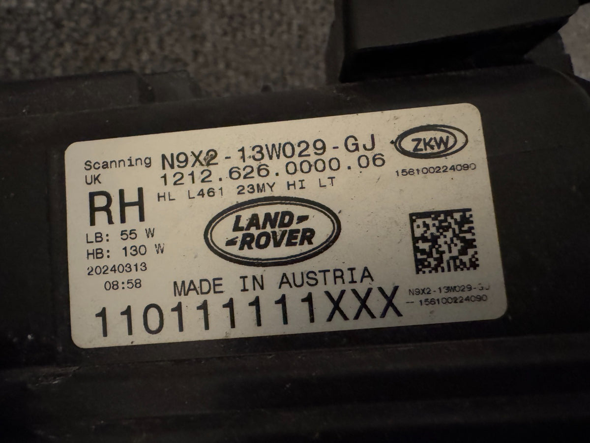 2024 RANGE ROVER SPORT RIGHT LED HEADLIGHT N9X213W029GJ L461 HIGH-SCANNING TIER
