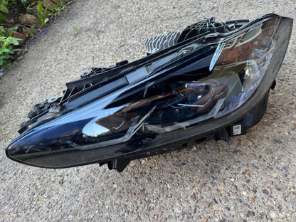 ไฟหน้า LED ซ้าย OEM BMW M3 M4 G80 G82 2020 ~ 2024 มีรอยขีดข่วน โคมดำ ALL BLACK