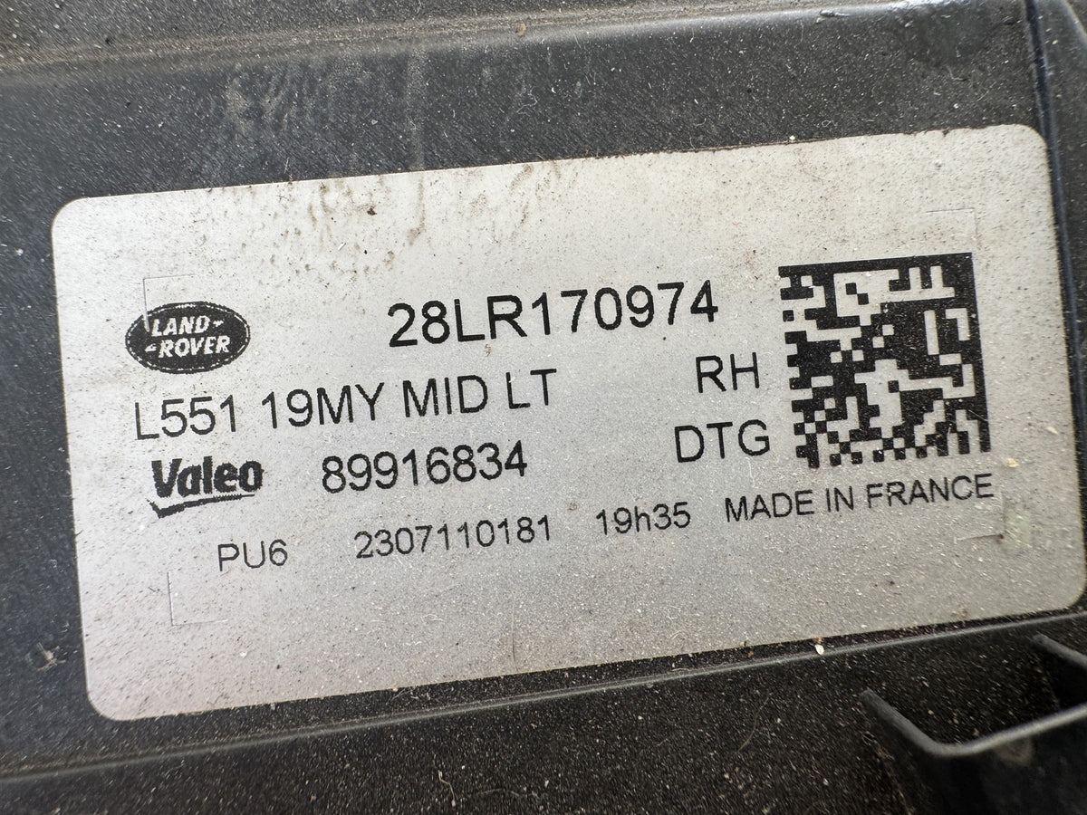 RANGE ROVER EVOQUE L551 RIGHT LED HEADLIGHT SPARES REPAIR 28LR170974