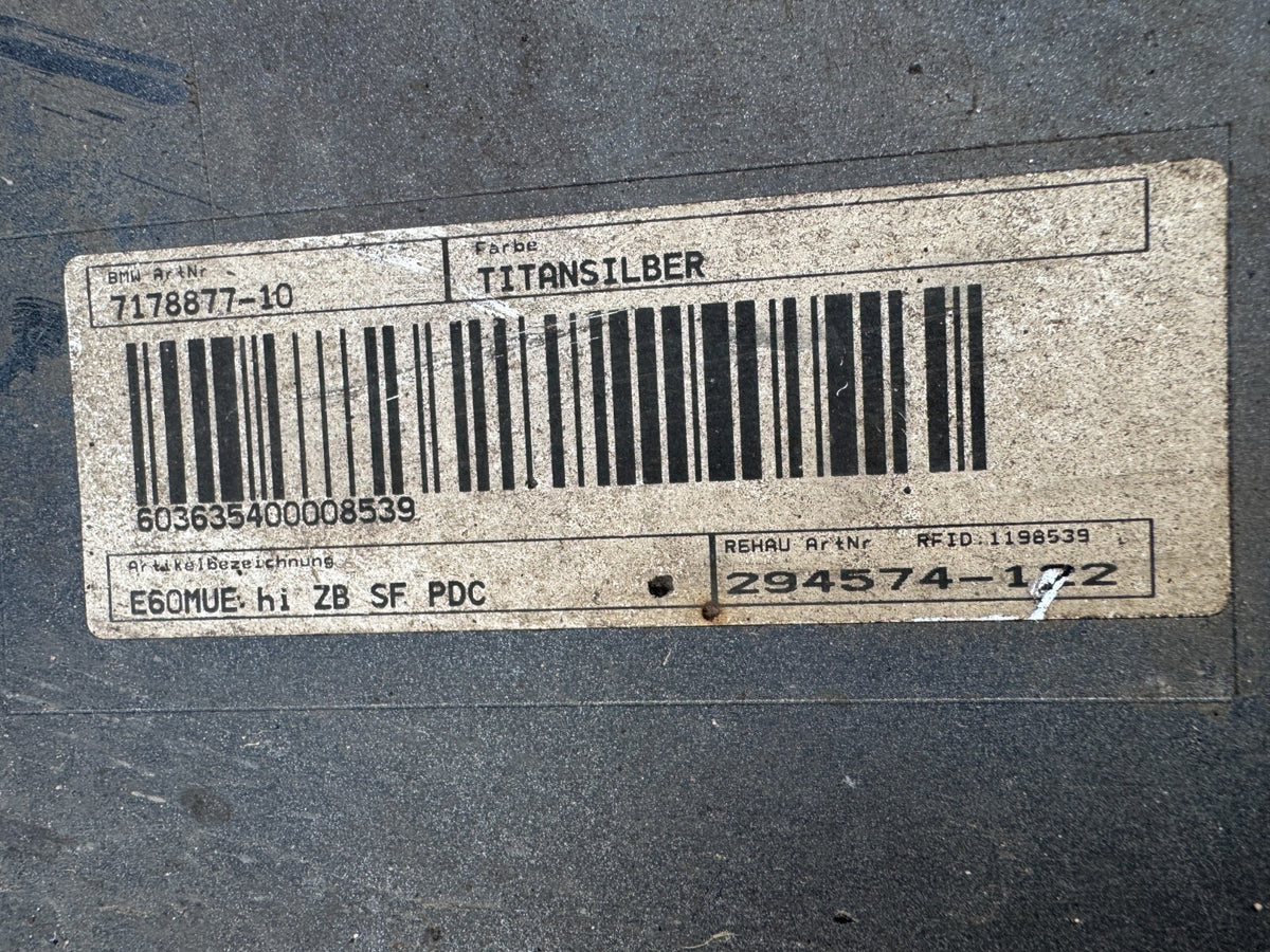 BMW 5 Series Bumper 2008 E60 Rear Bumper saloon 7178176 TITAN SILVER