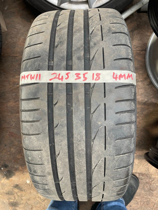 245/35x18 245 35 18 Bridgestone Potenza S001 RSC 88Y Tayar Separuh Haus 4mm RUNFLAT