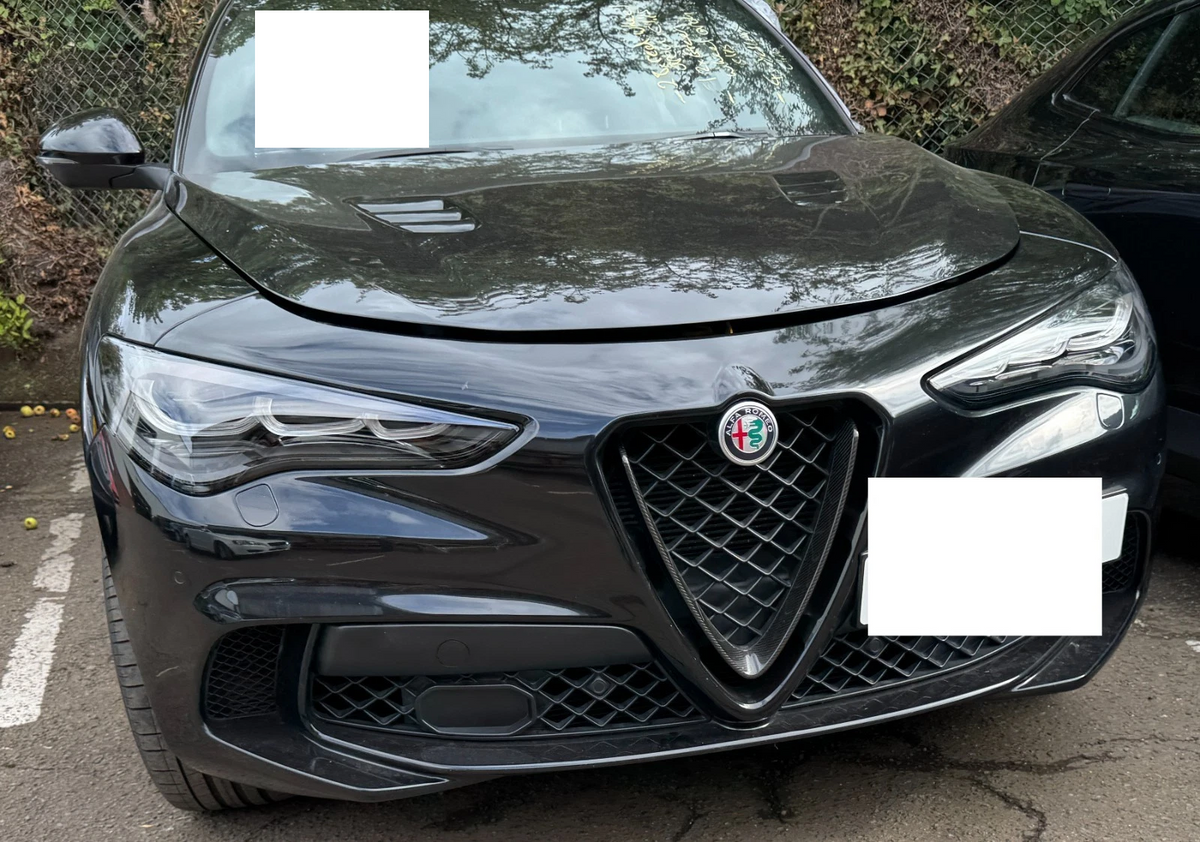 2021 ALFA ROMEO STELVIO QUADRIFOGLIO VENTED BONNET HOOD GENUINE BLACK SCRATCHED