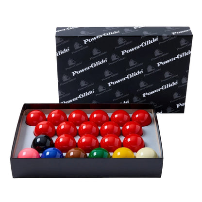 PowerGlide Snooker Ball Set 22 Balls Official Tournament Size 2 1/16 Inch 52.5mm
