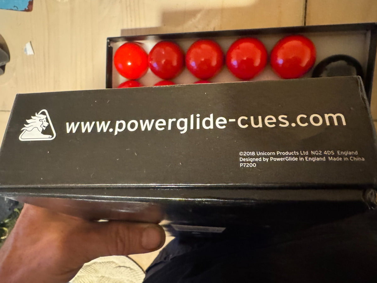 PowerGlide 1 7/8" (47.5mm) Snooker Balls – Complete 17 Piece Set