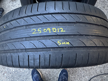 255 45 20 101W CONTINENTAL SPORT CONTACT 5 AO 255/45R20 5MM DOT 3822 NO REPAIRS