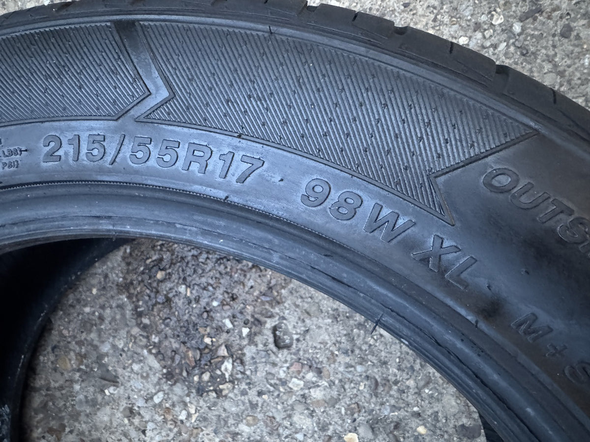 215 55 17 98W XL ILINK THUNDER U09 215/55R17 6MM DOT 3125 2025 NO REPAIRS TYRE