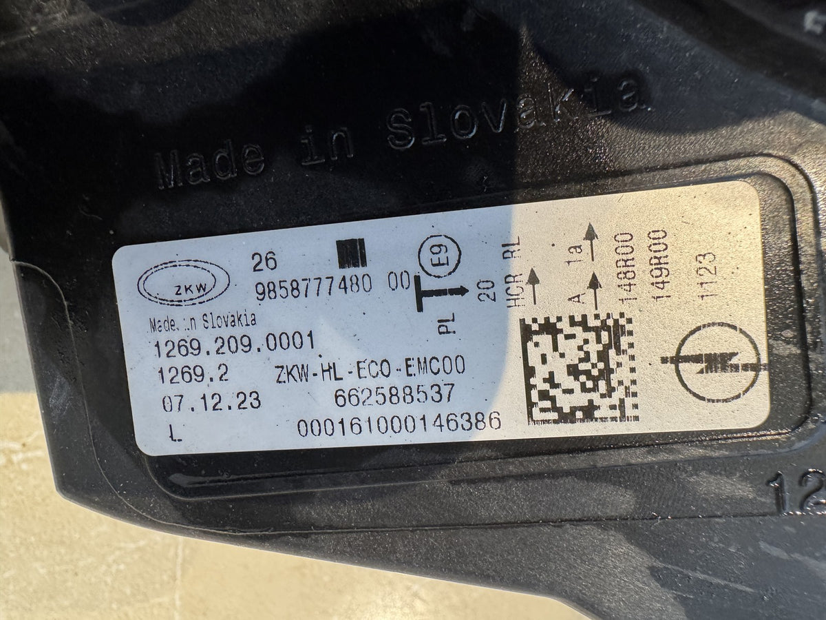 Vauxhall Astra L 2022-2025 Scheinwerfer LED Links 9858777480 Halterungen gebrochen Zerkratzt