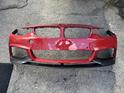 BMW Serie 4 F32 M Sport Paraurti Anteriore PDC Splitter Carbonio Rosso Graffiato 8054502