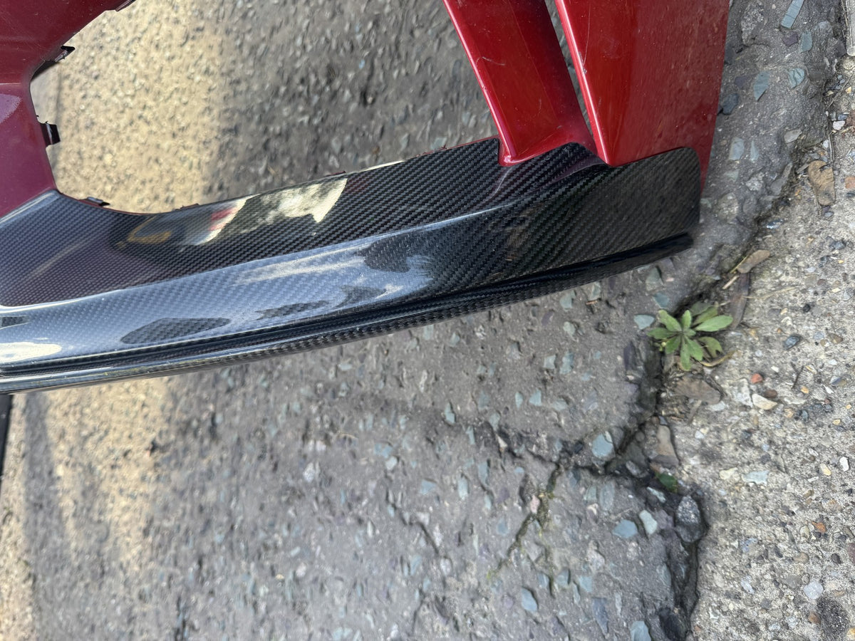 BMW Serie 4 F32 M Sport Paraurti Anteriore PDC Splitter Carbonio Rosso Graffiato 8054502